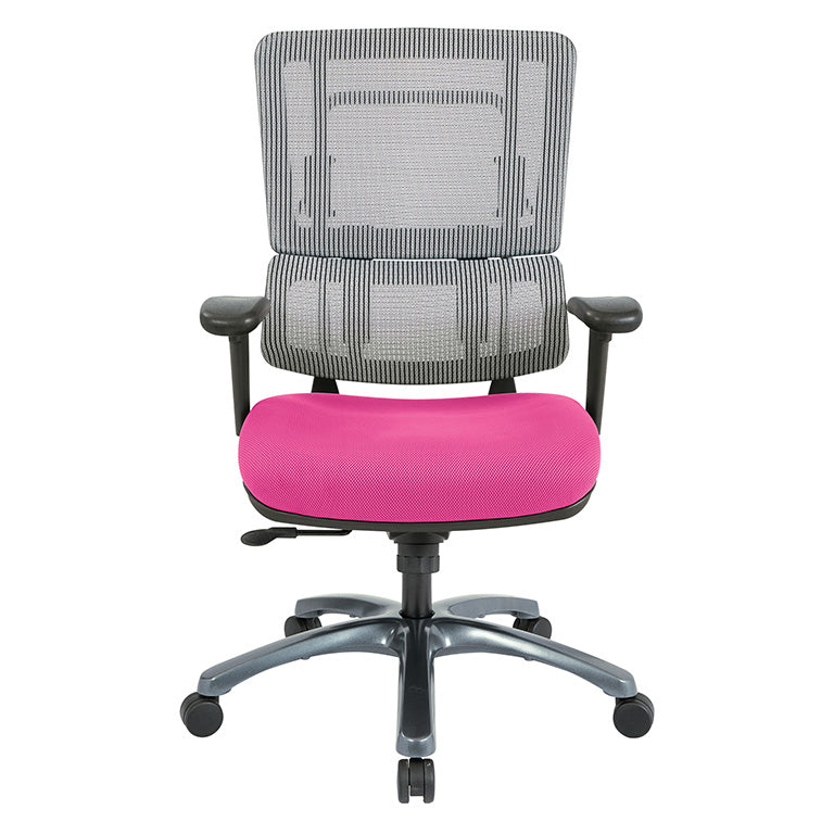 Vertical Grey Mesh Back Chair with Titanium Base